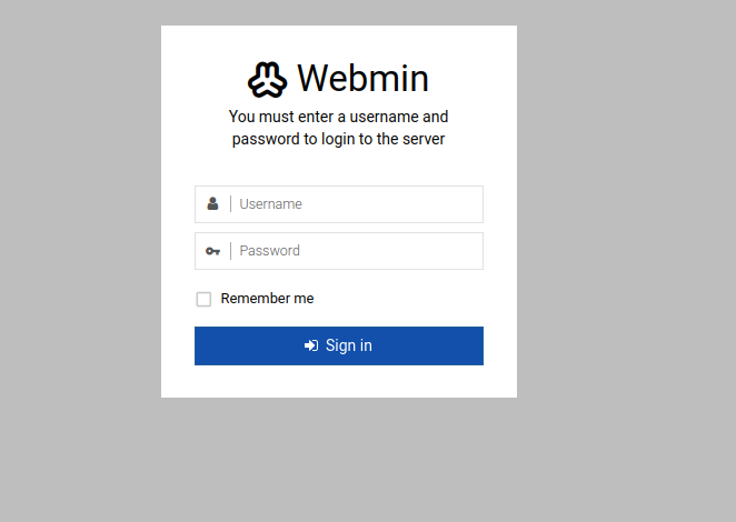 Webmin Login HostMyCode