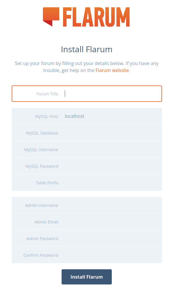 Install Flarum HostMyCode