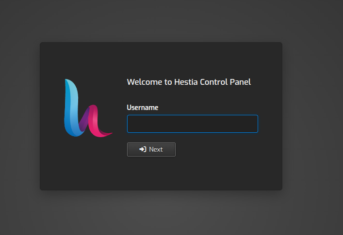 Hestiacp Login page HostMyCode