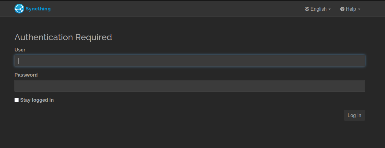 syncthing login hostmycode